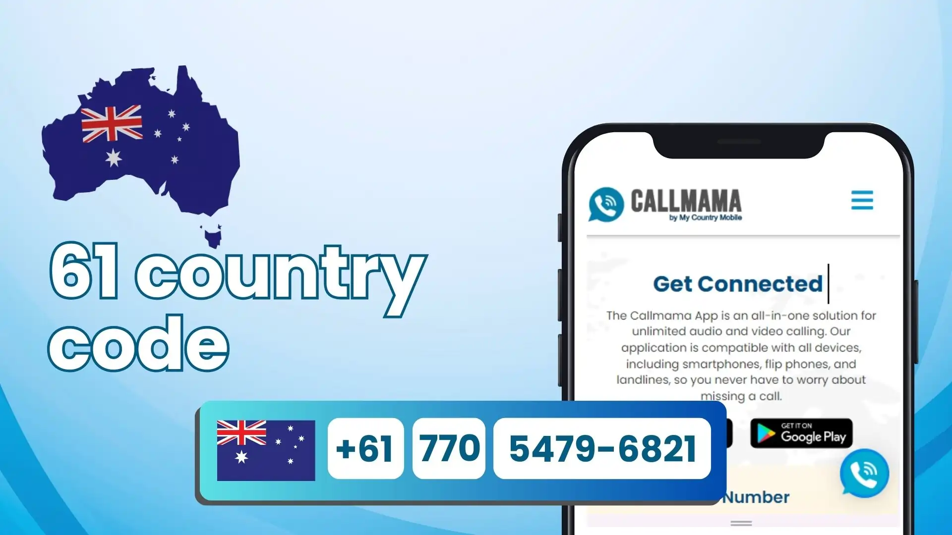 What is the 61 Country Code?