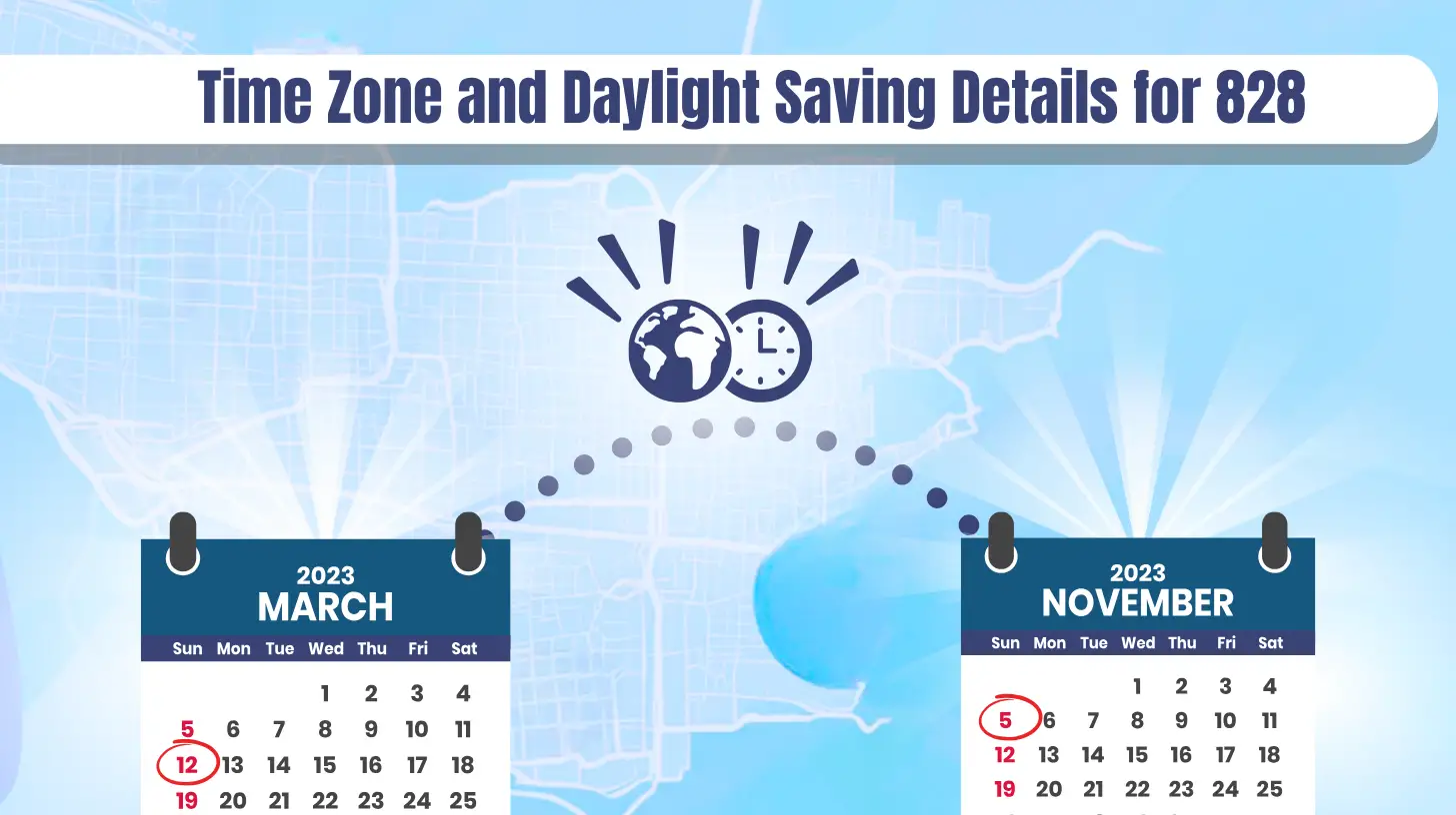 Time Zone and Daylight Saving Details for 828