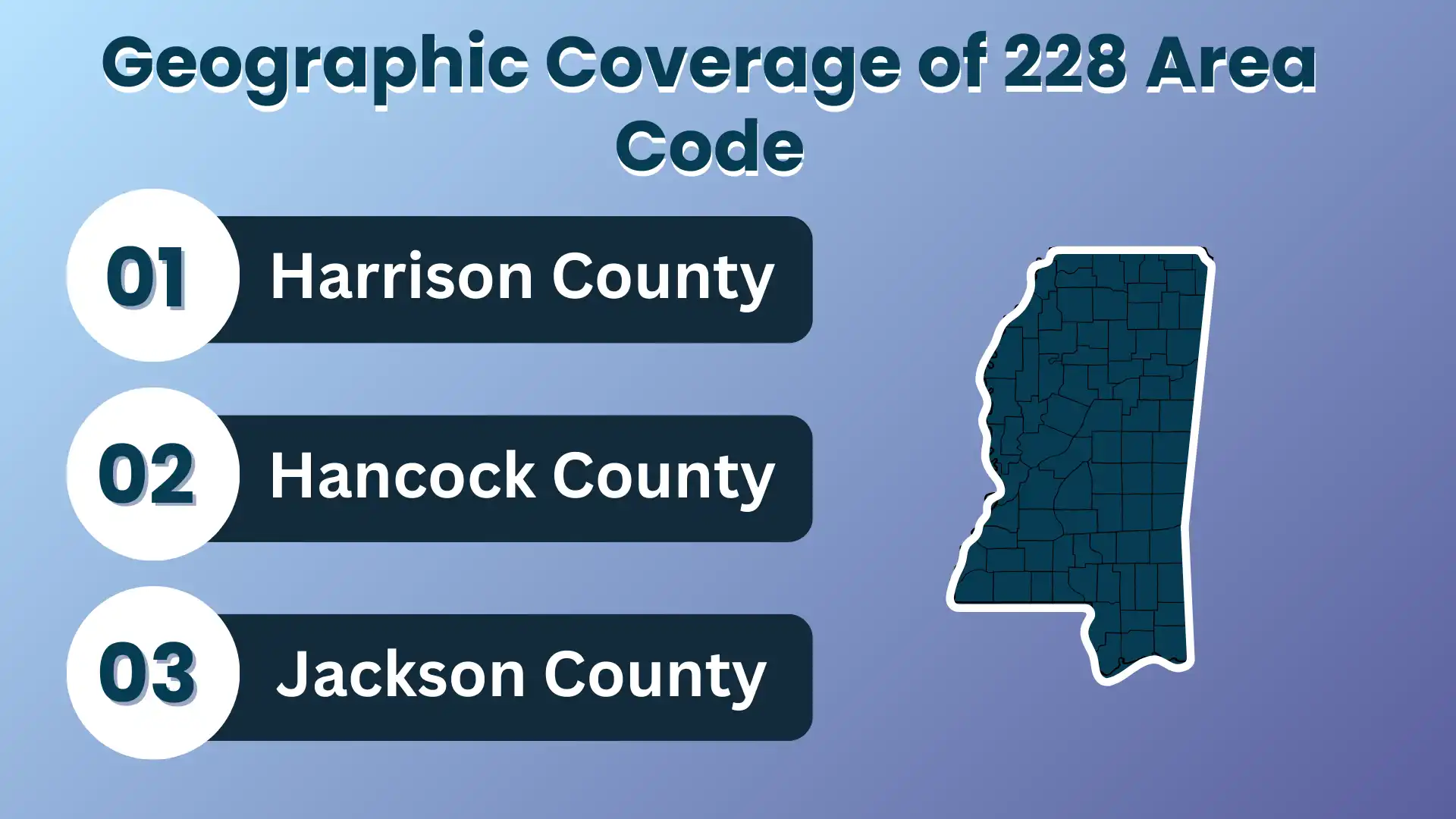 Geographic Coverage of 228 Area Code