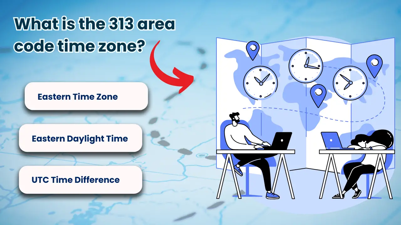 What is the 313 area code time zone